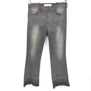 Hidden Jeans Womens Size 30 Gray Flare Frayed  Western Cowboy Rodeo Retro 70s